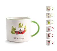 H&H Set 6 Tazze Jumbo New Bone China Natale Cc500