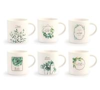 H&H Set 6 Tazze T Botanic In New Bone China Assortiti Cc220