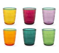 H&H - Set de 12 vasos acrílicos 43 n colores surtidos, ligeros y resistentes, ideales para camping, piscina, jardín o terraza