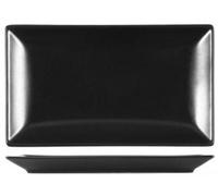 H&H Set de 6 platos rectangulares Boston, color negro, dimensiones 25 x 15 cm