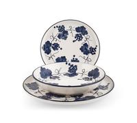 H&H - Vajilla Provence de 18 Piezas en Stoneware Decorado - Servicio de Mesa para 6 Personas con Platos de 26, 20,5 y 20 cm - Apta para Lavavajillas y Microondas
