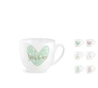 H&H You&Me - Juego de 6 tazas de café, New Bone China, cc80