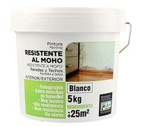 H HANSEL HOME Pintura Plástica Antimoho Blanca Mate Resistente a la Aparición de Moho en Paredes - 5Kg