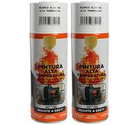 H HANSEL HOME Pintura Spray Alta Temperatura Blanco 400 Ml - Pack de 2 Unidades