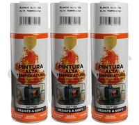 H HANSEL HOME Pintura Spray Alta Temperatura Blanco 400 Ml - Pack de 3 Unidades