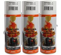 H HANSEL HOME Pintura Spray Alta Temperatura Transparente 400 Ml - Pack de 3 Unidades