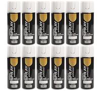 H HANSEL HOME Pintura Spray Blanco Satinado 400 Ml - Pack de 12 Unidades