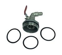 H HILABEE Adaptador IBC para Bidón de 200/210 litros de Latón + Acero Galvanizado Rosca 58mm G2 '' Boquilla 45° de Diametro 16mm