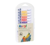 H&P Tubo de pintura acrílica fina 18 ml en blíster con 10 colores surtidos.