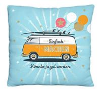 H:)PPY life Die Geschenkewelt 46426 - Cojín de Peluche (25 x 25 cm), diseño de autobús