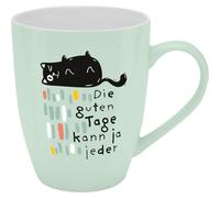H:)PPY life Taza con diseño Die guten Tage kann jeder ', mit Banderole