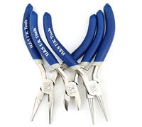 H&S Alicates Joyeria Profesional y Bisutería - Set de 3x Alicate Joyeria Largo de Aguja y Punta Redonda para Trabajos Artesanía - Herramientas Bisuteria Kit Profesional
