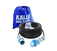 H07RN-F 3G - Alargador de Cable CEE (Goma, 2,5 mm², 25 m, 16 A, 230 V, IP44, Conector Macho, Cable de Corriente para campings y caravanas, para Interiores y Exteriores), Color Azul