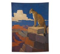H3B8U2Y5 Arte en bloques de Cougar Canyon Tapiz de Pared, Dormitorio