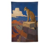 H3B8U2Y5 Arte en bloques de Cougar Canyon Tapiz de Pared, Oficina