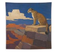 H3B8U2Y5 Arte en bloques de Cougar Canyon Tapiz de Pared, Pasillo