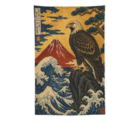 H3B8U2Y5 Bloque de madera del Monte Fuji del Águila Tapiz de Pared