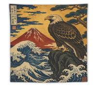 H3B8U2Y5 Bloque de madera del Monte Fuji del Águila Tapiz de Pared