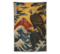 H3B8U2Y5 Bloque de madera del Monte Fuji del Águila Tapiz de Pared