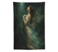 H3B8U2Y5 Hada del bosque verde Tapiz de Pared, Fantasía gótica Arte Gótico
