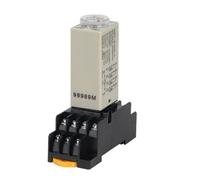 H3Y-4 retardo de encendido giratorio 1S/5S/10S/30S/60S/3M/5M/10M/30M temporizador relé de tiempo AC/DC 24V 14 pines con Base PYF14A 1 Uds(Voltage AC 24V,0-3 Seconds)