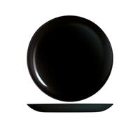 H6H Premiere Set de 6 platos llanos, Vidrio, Negro, 27 Cm