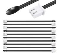 HAAMNING7 Sonda de temperatura de termistor NTC 10 piezas con enchufe XH2.54-2P,sensor temperatura sensible a epoxi de valor B 3950 para aire acondicionado refrigerador congelador y termostato(40cm)
