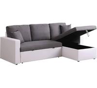 Habitat et Jardin Sofá esquinero Convertible Alain - 3 plazas - Gris/Blanco