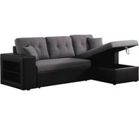 Habitat y Jardin - Sofá esquinero convertible/reversible "Axel" - Negro/Gris Black