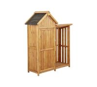 Habitat y Jardin - Armario de jardín de madera "Noé" con almacenamiento para troncos - 136 x 57 x 170 cm - Marrón