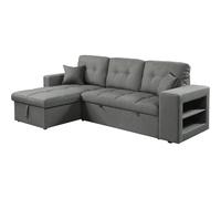 Habitat y Jardin - Axel" sofá convertible/reversible esquinero de tela burbuja - 3 plazas - Gris Gray
