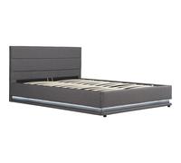 Habitat y Jardin - Cama con LED "Anastasia"- 160 x 200 cm - Gris oscuro