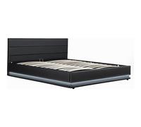 Habitat y Jardin - Cama con LED "Anastasia"- 160 x 200 cm - Negro