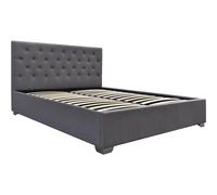 Habitat y Jardin - Cama doble con cofre "Tino" - 180 x 200 cm - Gris