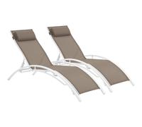 Habitat y Jardin - Conjunto de dos tumbonas de aluminio Beauty - "Phoenix" - Topo