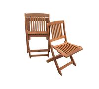 Habitat y Jardin - Conjunto de sillas plegables para jardín en madera exótica Maple -Marrón claro
