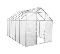 Habitat y Jardin - Invernadero de policarbonato 310 x 190 x 195 cm "Basilic" - 5,89 m² - Gris