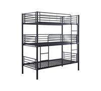 Habitat y Jardin - Litera metálica triple "HAVIN" - 90 x 190 cm - Negro