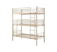 Habitat y Jardin - Litera triple de metal - 90 x 190 cm - Gris topo