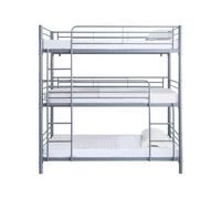 Habitat y Jardin - Litera triple de metal "HAVIN" - 90 x 190 cm - Gris -