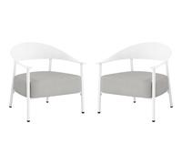 Habitat y Jardin - Lote de 2 sillones de jardín "Céora" de plástico y metal - Blanco
