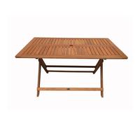 Habitat y Jardin - Mesa plegable en madera exótica "Hong Kong" - Maple - 135 x 80 cm - Marrón claro