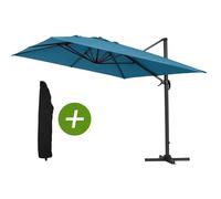 Habitat y Jardin - Parasol Lateral de jardín Alu "Sun 4" - Rectangular - 3 x 4 m - Azul + funda protectora