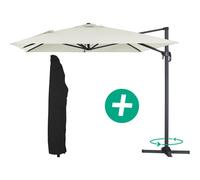 Habitat y Jardin - Parasol Lateral de jardín Alu "Sun 4" - Rectangular - 3 x 4 m - Crudo + funda protectora