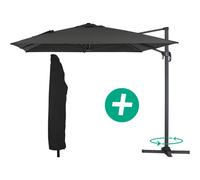 Habitat y Jardin - Parasol Lateral de jardín Alu "Sun 4" - Rectangular - 3 x 4 m - Negro + funda protectora