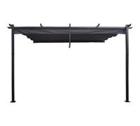 Habitat y Jardin - Pérgola adosada de aluminio con techo retráctil - 3 x 4 m - Gris Gray