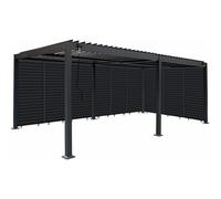 Habitat y Jardin - Pérgola bioclimática con 9 lamas de aluminio - 3 x 6 m - Gris Gray
