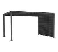 Habitat y Jardin - Pérgola bioclimática "Howard" con 3 lamas de acero galvanizado - 3 x 4 m - Gris Gray