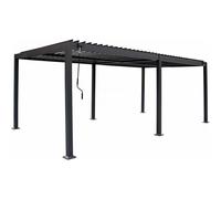 Habitat y Jardin - Pérgola bioclimática "Kensington" de aluminio autoportante - 3 x 6 m - Gris Gray
