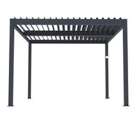 Habitat y Jardin - Pérgola bioclimática motorizada con led "Windsor" de aluminio 3 x 4 - Gris Gray